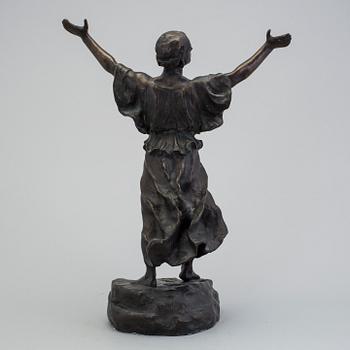 GERDA SPRINCHORN, skulptur, mörkpatinerad brons, signerad Gerda Sprinchorn. Gjutarstämpel Herman Bergman fud.