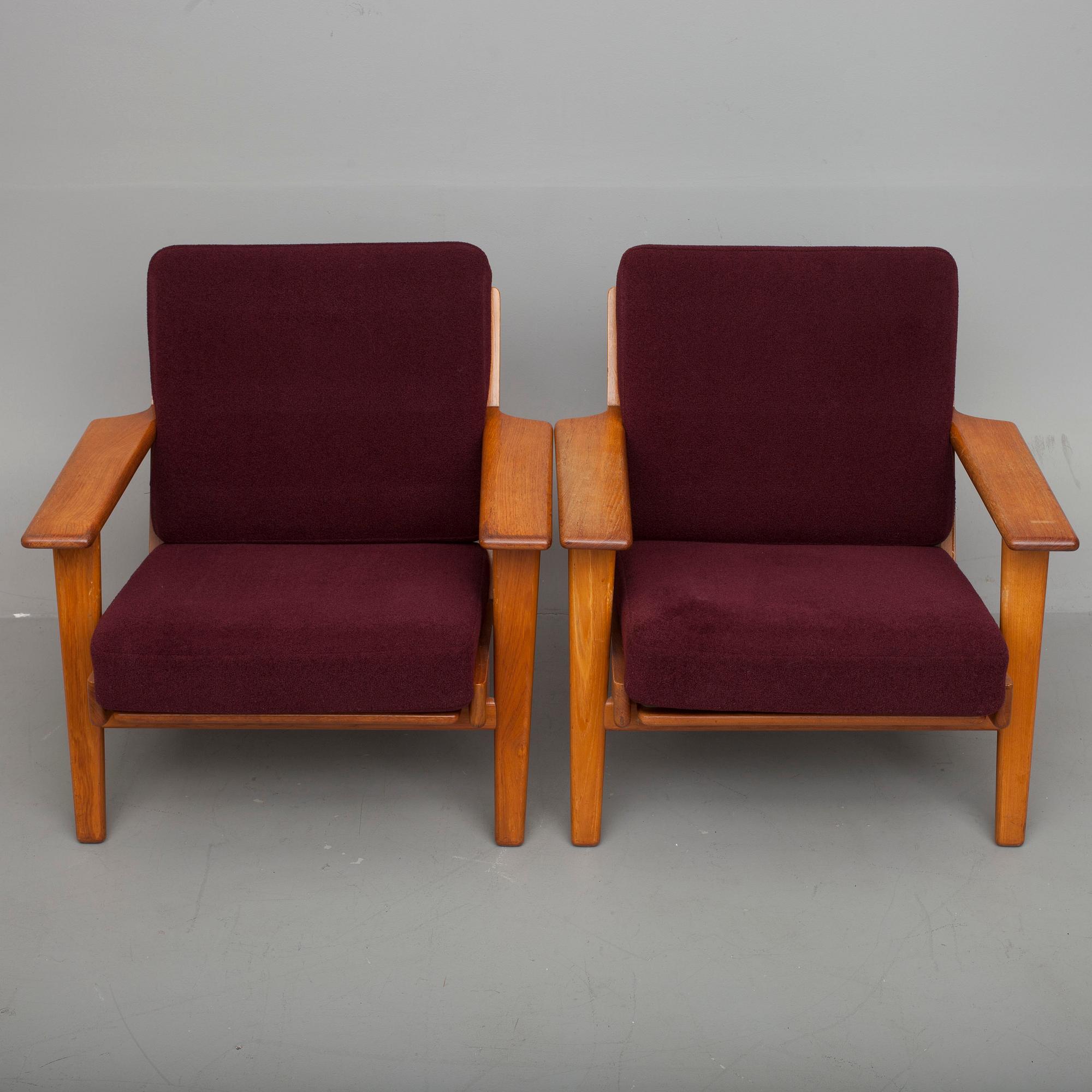 FÅTÖLJER, ett par, "GE-290", Hans J Wegner, Getama, Danmark, 1900-talets andra hälft.