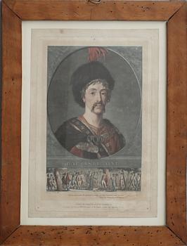 PIERRE MICHEL ALIX (FRANKRIKE), kolorerade kopparstick, 2 st, 1700/1800.