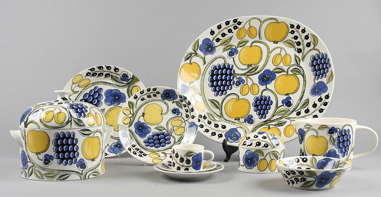 MAT- och KAFFESERVIS, 48 delar, porslin, "Paratiisi", design Birger Kaipiainen,  Arabia.