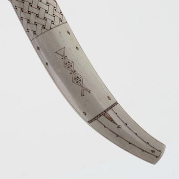 Sven-Åke Risfjell, a reindeer horn knife, signed and dated -86.