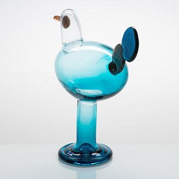 Oiva Toikka, fågel, "Kiikkuri", signerad Oiva Toikka, Nuutajärvi Notsjö.