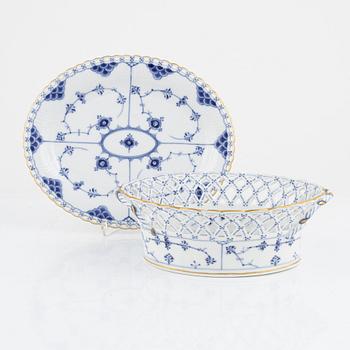 Royal Copenhagen, a porcelaine chesnut basket with stand, Denmark.