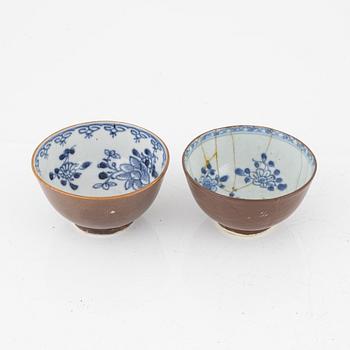 Nine porcelain pieces, China, Qing dynasty, 18th-19th century.