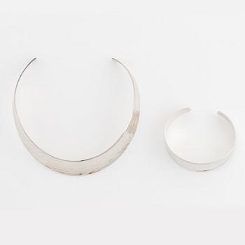 Sterling silver necklace and bangle, Alton.