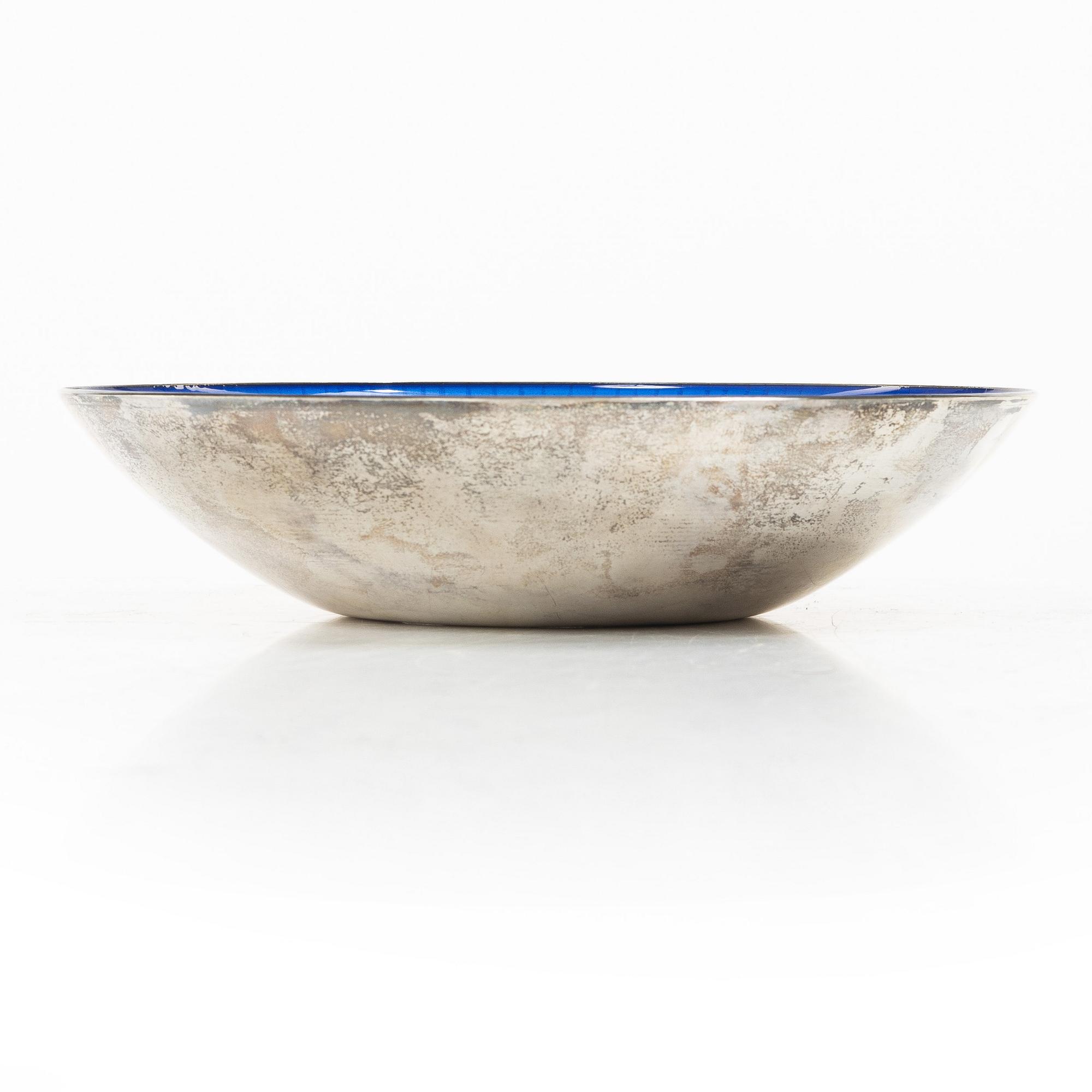 Grete Prytz-Kittelsen, a sterling silver and enamel bowl, J. Tostrup, Oslo, Norway, circa 1950.