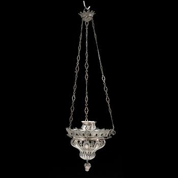AMPEL för TABERNAKEL, rokokostil pläter samt vitmetall, 1800-tal. tot silver vikt 182 gram.