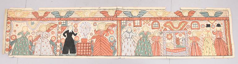 BONAD, målad på papper, Sunnebo, monogramsignering EO och datering 1839.