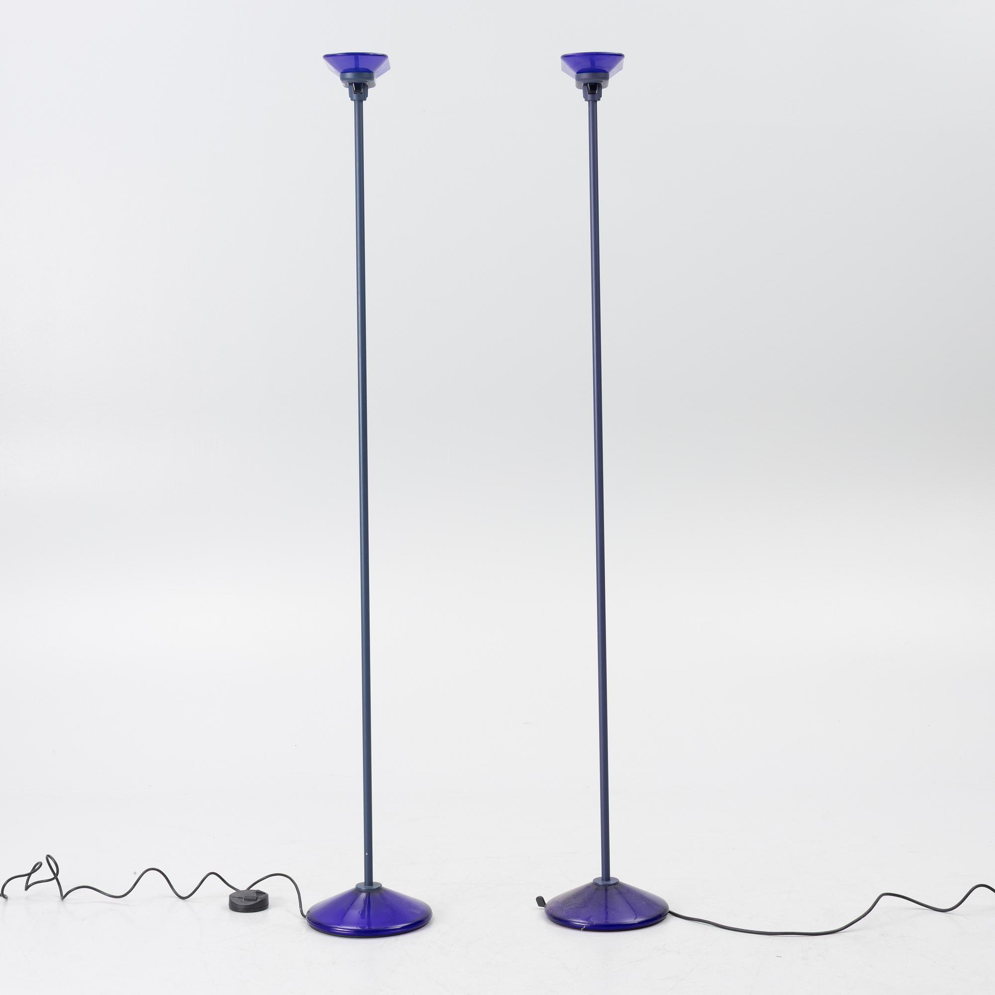 Perry King, Santiago Miranda & Gianluigi Arnald, a pair of floor lamps, "Jill", Arteluce, Italy.