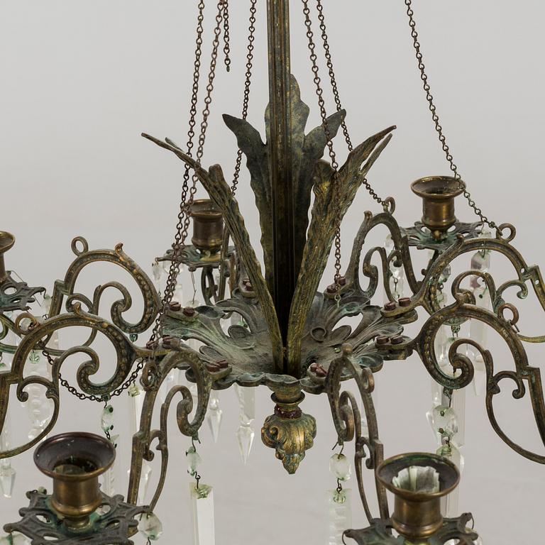 A Neo Rococo chandelier around 1900.