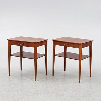 Bedside tables, a pair, Björkås Möbelfabrik, Nässjö, 1950s/60s.