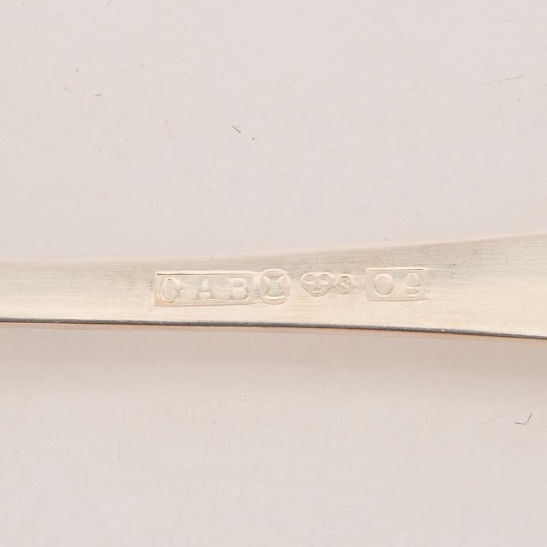 A Swedish 20th century seet of 60 pcs of sivler cutlery mark of J Ängman/GAB Stockholm 1950/60s total weight 2454 grams.