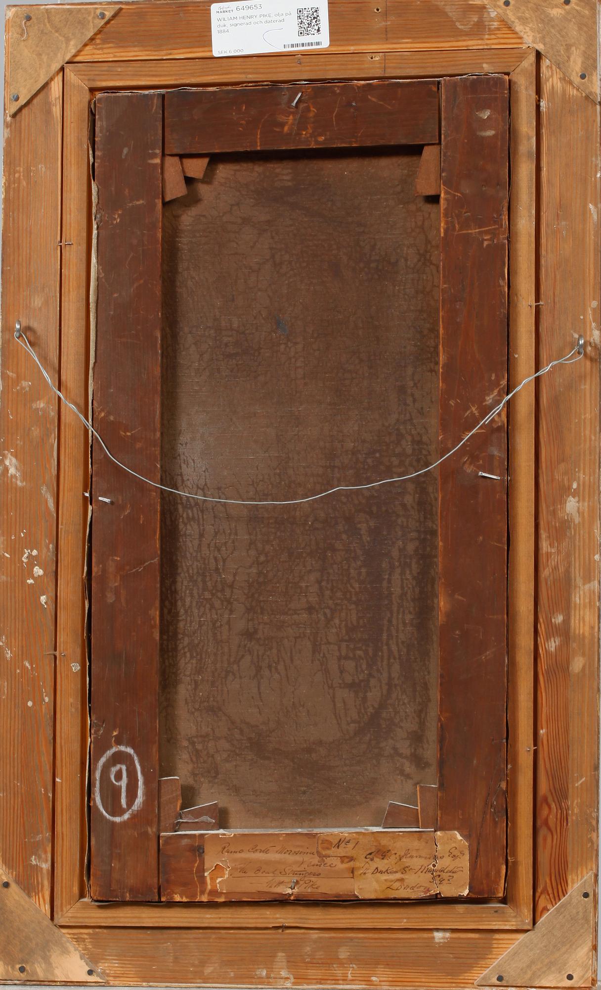 WILIAM HENRY PIKE, olja på duk, signerad och daterad Venice 1884.