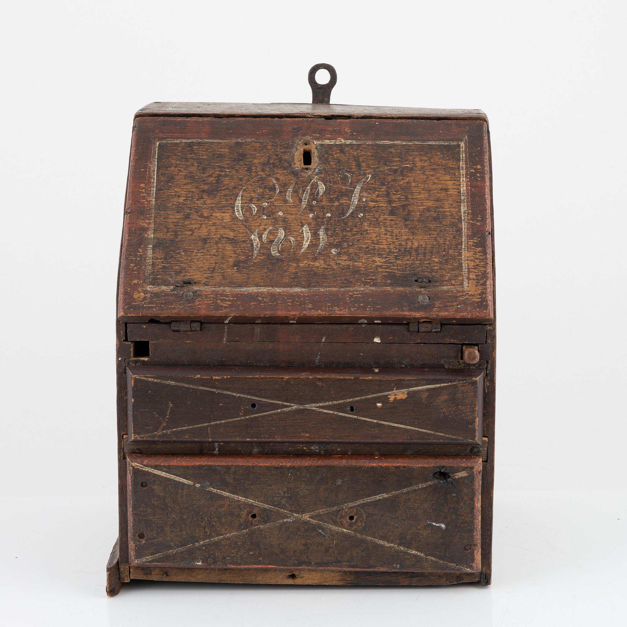 A Swedish provincial miniature secretaire, dated 1811.