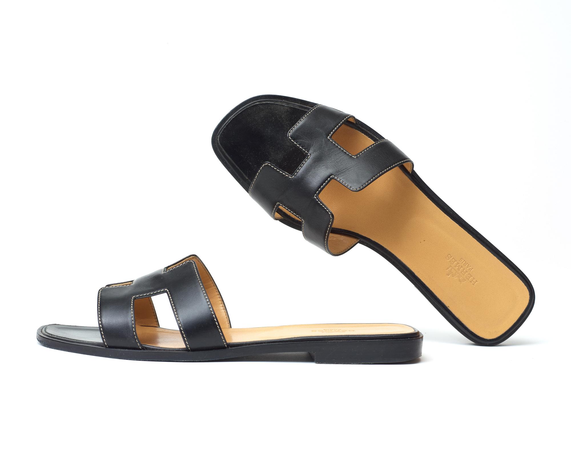 HERMÈS, slip in skor.