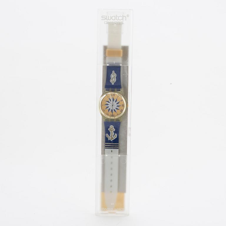 Swatch, Blue Anchorage, wristwatch, 34 mm.