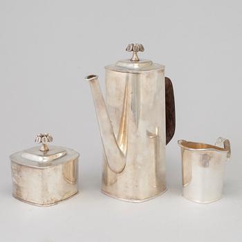 BARBRO LITTMARCK, kaffeservis, 3 delar, W.A. Bolin, silver, Stockholm, 1980.