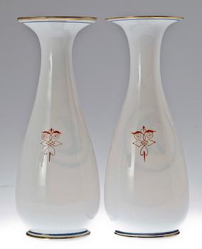 VASER, ett par, flussglas, 1800-talets mitt.