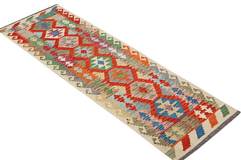 A runner carpet, Kilim, ca 298 x 79 cm.