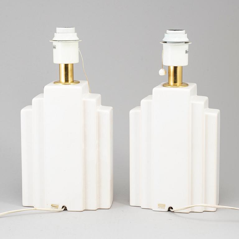 A pair of late 20th Cenutry table lights from Boréns.