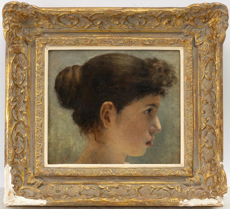 Unknown artist, 19th century, Young woman in profile.
