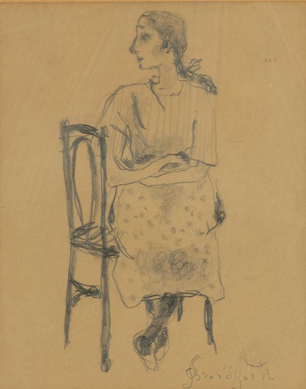 Bror Hjorth, Young Woman on a Chair.