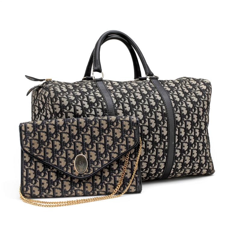 CHRISTIAN DIOR, a monogram canvas bag and an evening bag.