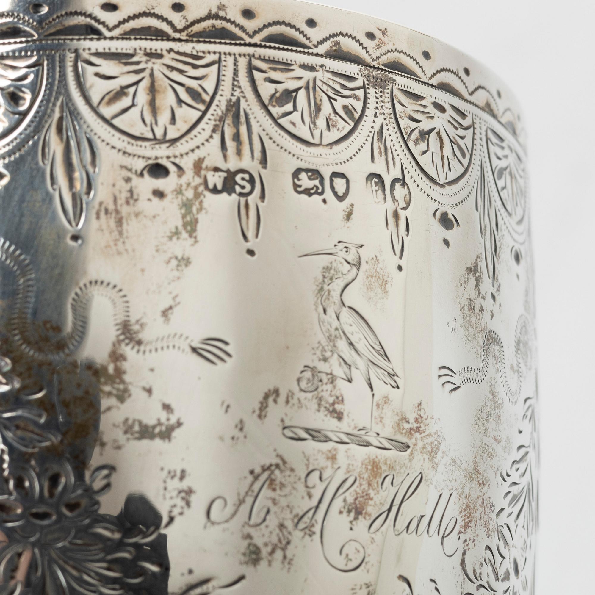 A British silver prize cup, mark of William Stocker, London, 1861.