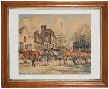 FRANK WILL BELLIOT NAUDIN, watercolour, signed, Paris.