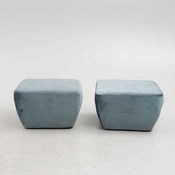 Ottomans, a pair, Ruth & Joanna, contemporary.