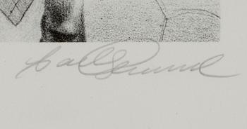 CARL HAMMOUD, fäglitiografi, sign o numr 13/150.