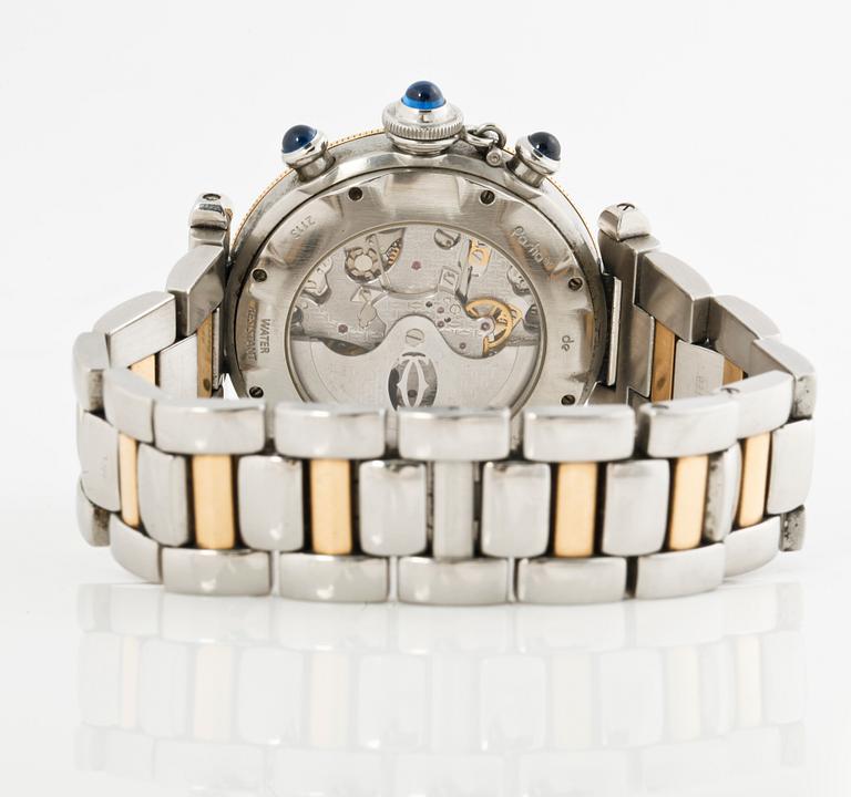 CARTIER, Pasha 38, armbandsur, kronograf, 38,5 mm.