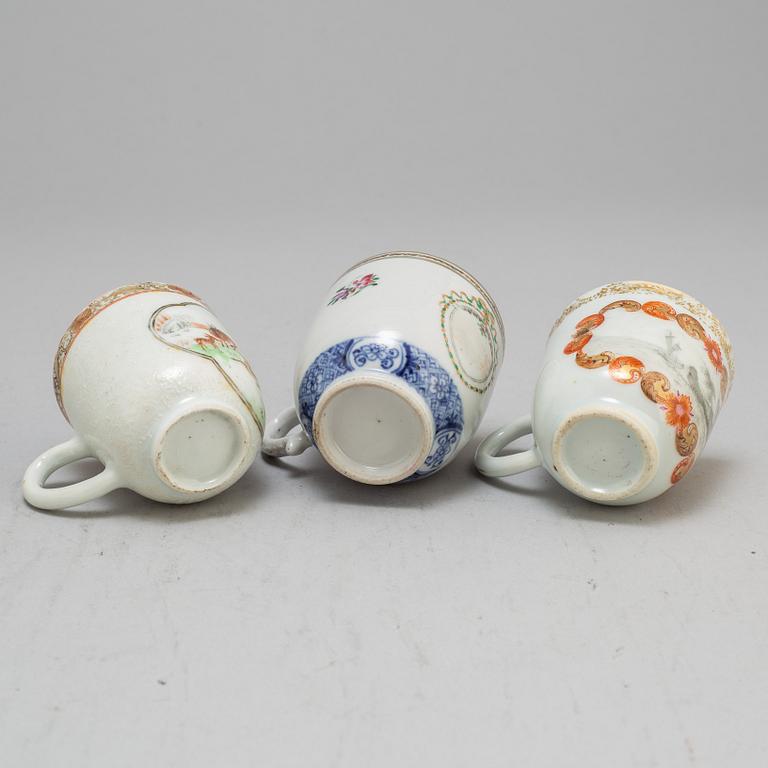 Six famille rose cups, Qing dynasty, Qianlong (1736-95).