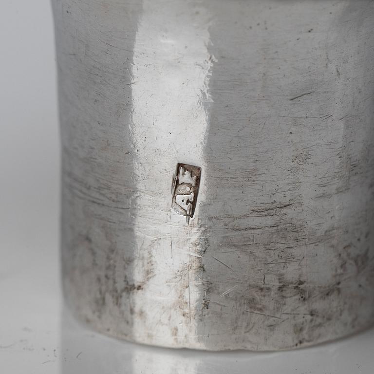 Arvid Floberg, ljusstakar, 4 st, lika, silver, Stockholm 1768 och 1779. Rokoko.