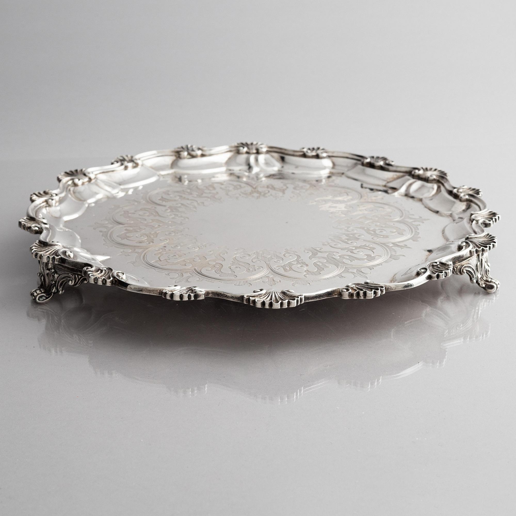 Hands & Son, presenterfat/salver, silver, London 1859.