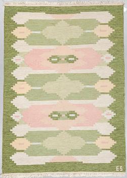 A carpet, flat weave, ca 241,5 x 172,5-175,5 cm, signed ES.