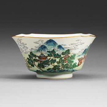 A famille rose bowl, Qing dynasty with Daoguang seal mark.