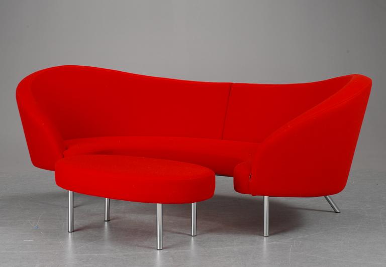 A Karim Rashid "Orgy" sofa and ottoman, Offecct, 2003.