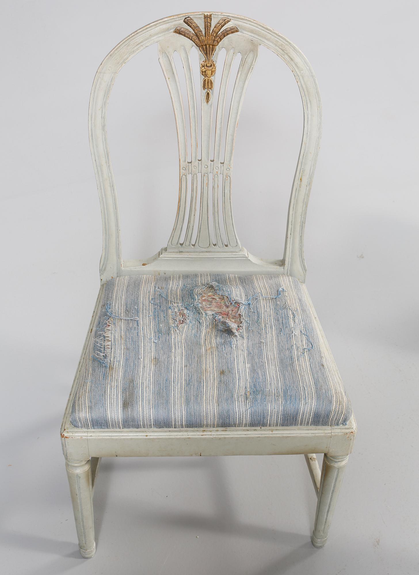 STOLAR, 6 st liknande, gustavianska, 1700-tal.