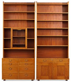 Four sections of Josef Frank mahogany book shelves by Firma Svenskt Tenn.