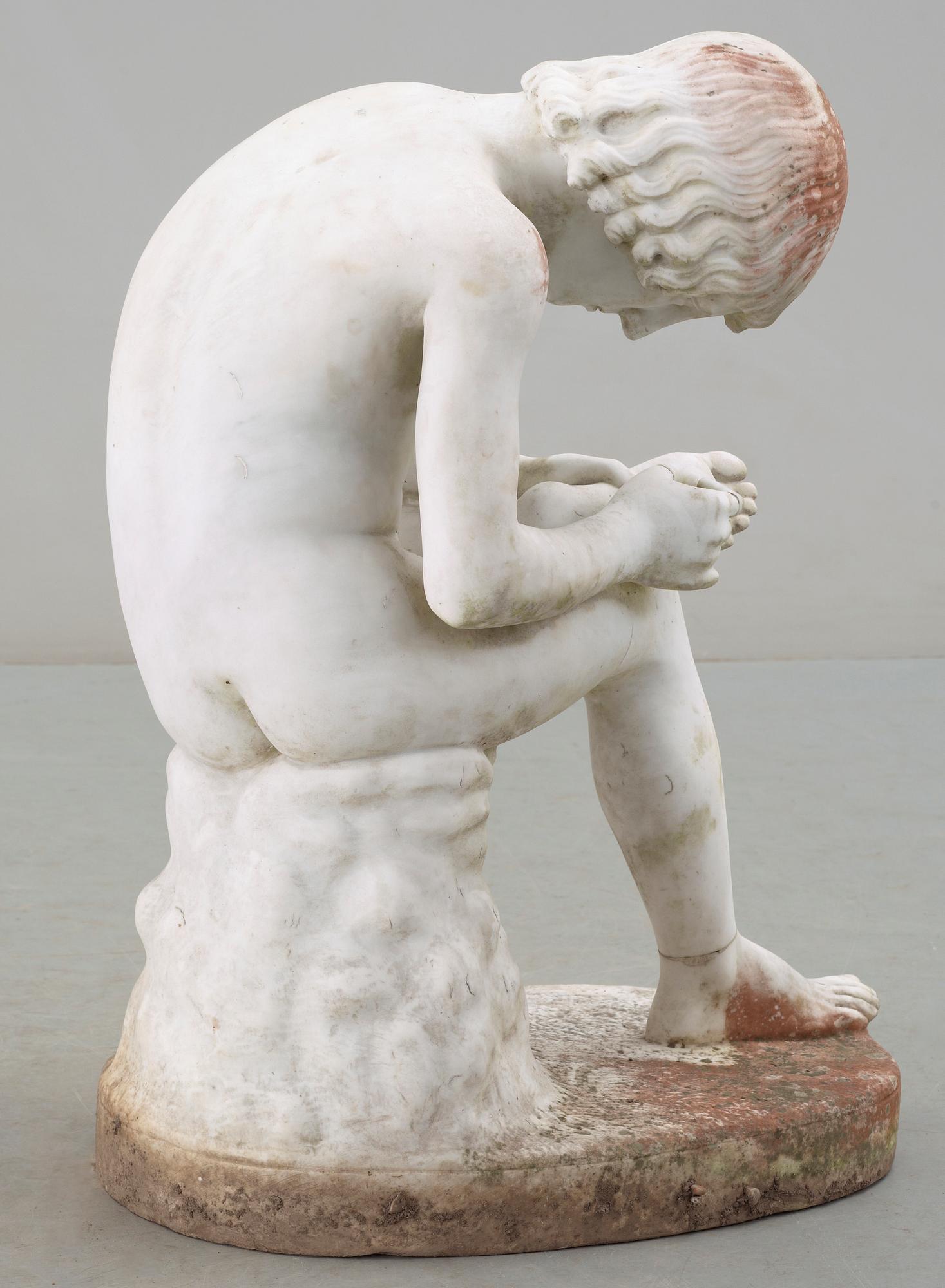 SKULPTUR, vit marmor, 1900-tal.