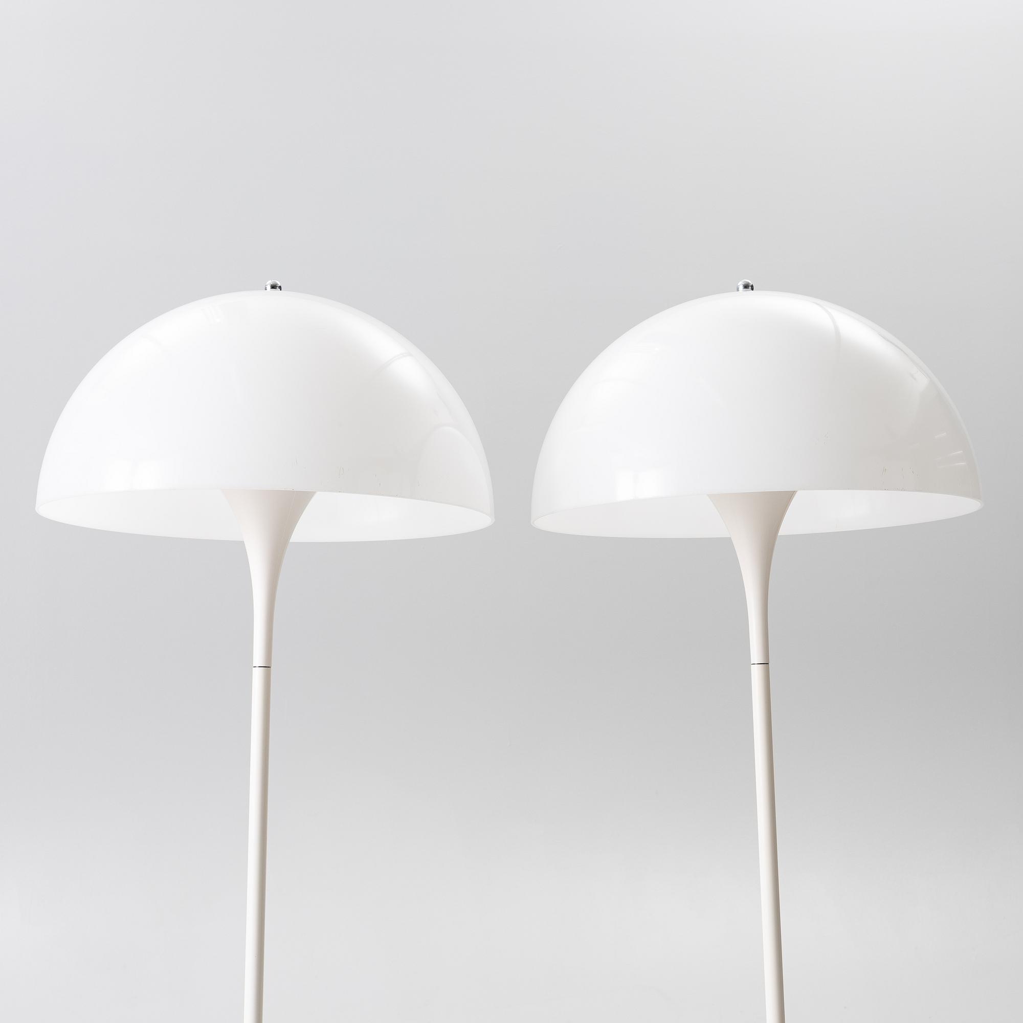 Verner Panton, a pair of 'Panthella' floor lamps, Louis Poulsen, Denmark.