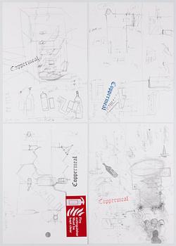 Paul McCarthy, "Coppermeal 1,2,3, 4", four lithographs.