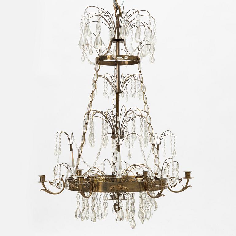 A Gustavian style Haga model chandelier, early 20th Century.