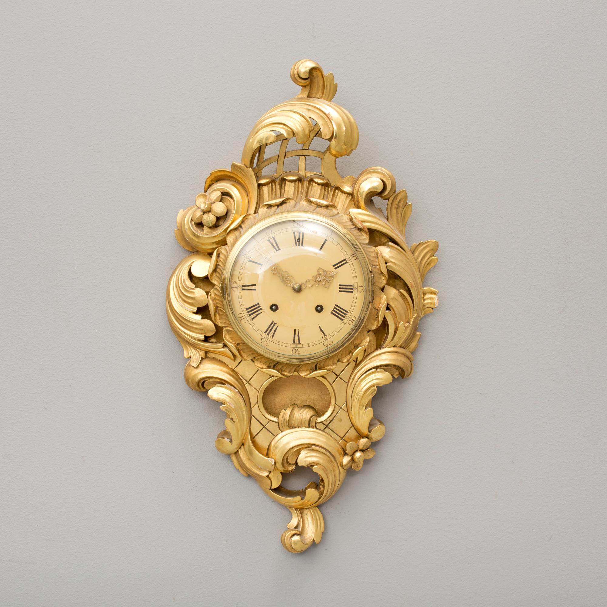 VÄGGPENDYL, rokokostil, 1900-talets mitt.