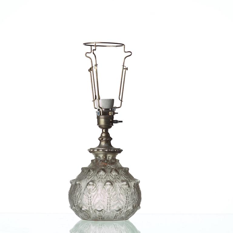 René Lalique, bordslampa, "Fougères", Frankrike 1920-30-tal, modell 923.