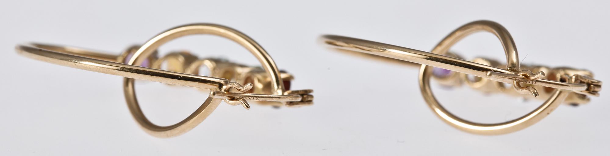 ÖRHÄNGEN, 14 K guld med ametist, citrin, granat, peridot och akvamarin.