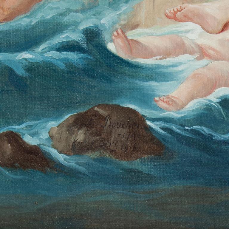FRANCOIS BOUCHER, Copy after, 20Th Century. Oil on canvas. Copy by G. Berg 1918.
