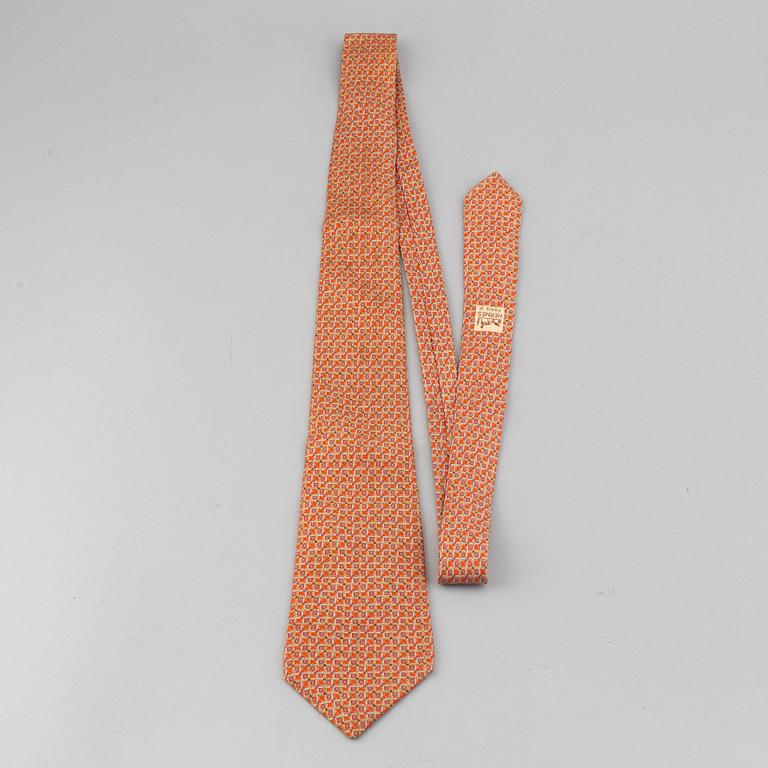 Hermès, three silk ties.