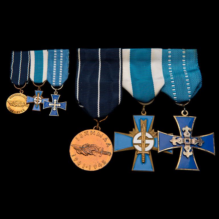 MEDALJER med MINIATYRER, andra världskriget, Finland.